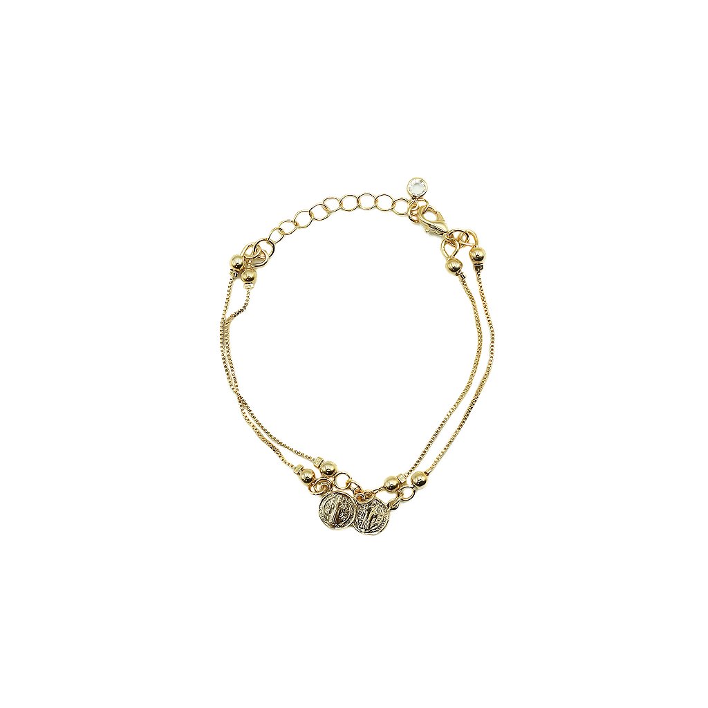 Pulseira Escapulário Dourado - São Bento