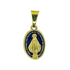 Medalha Milagrosa 10mm - Dourada Resinada Azul