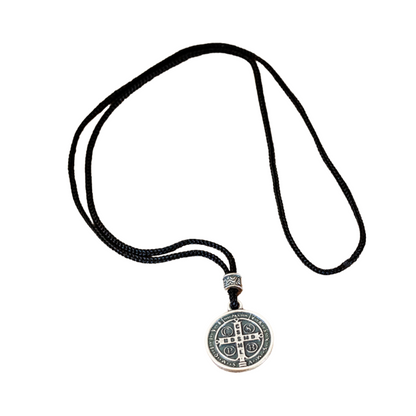 Cordão Medalha de São Bento Prata velha
