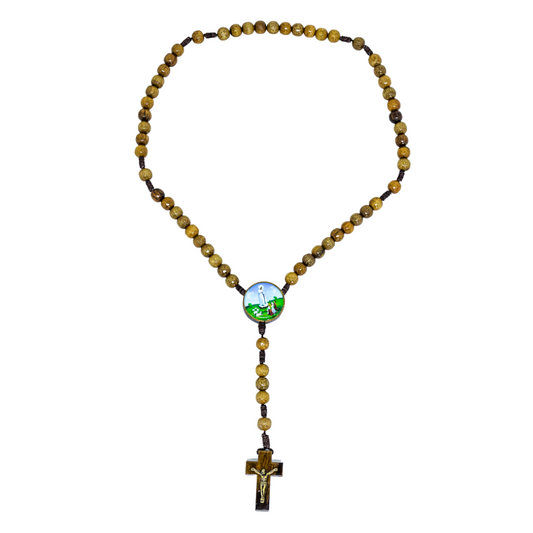 Terço 8mm Madeira - Nossa Senhora de Fátima