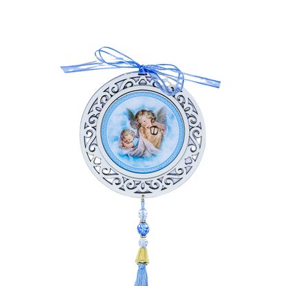 Adorno Redondo Anjo da Guarda Azul