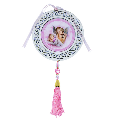 Adorno Redondo Anjo da Guarda Rosa