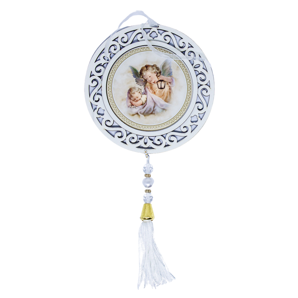 Adorno Redondo Anjo da Guarda Branco