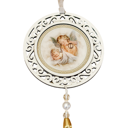 Adorno Redondo Anjo da Guarda Branco