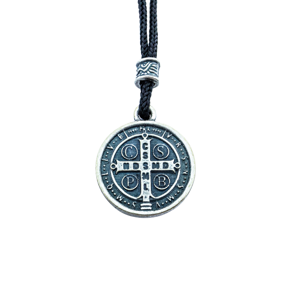 Cordão Medalha de São Bento Prata velha