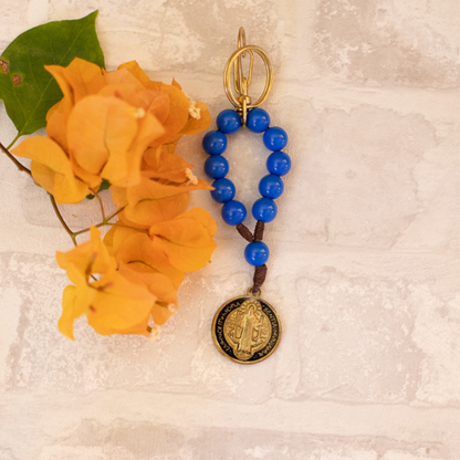 Chaveiro Dezena São Bento - Azul