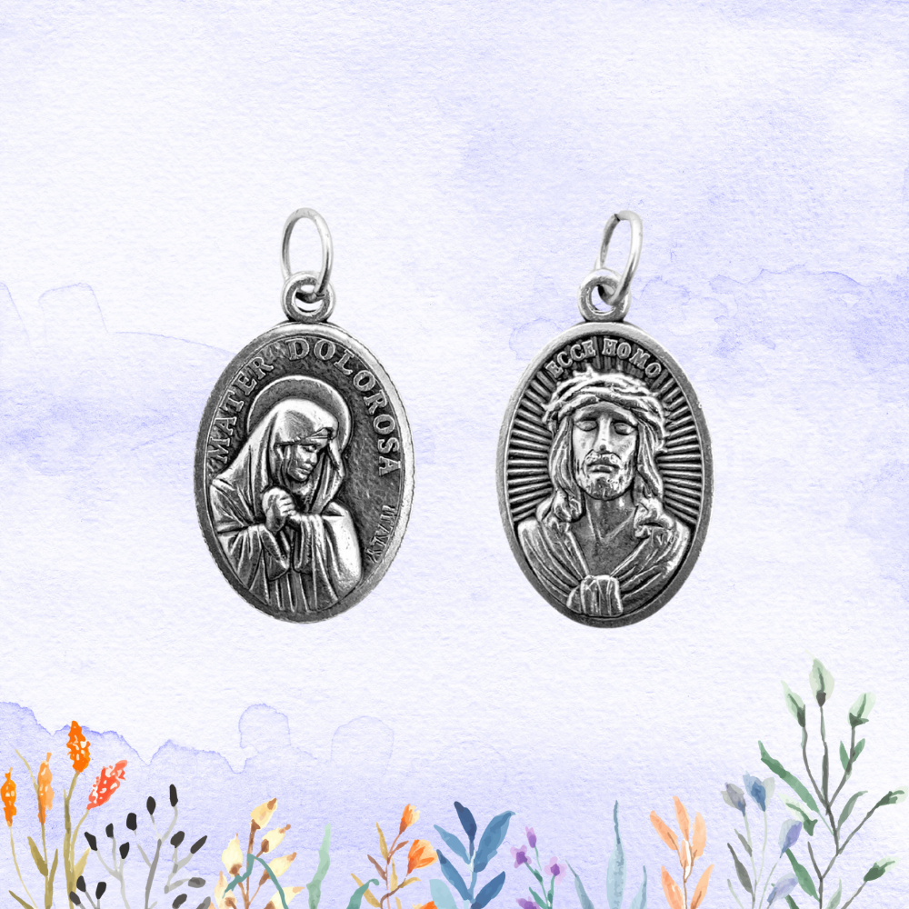 Medalha Nossa Senhora das Dores e Eis o Homem - Italiana