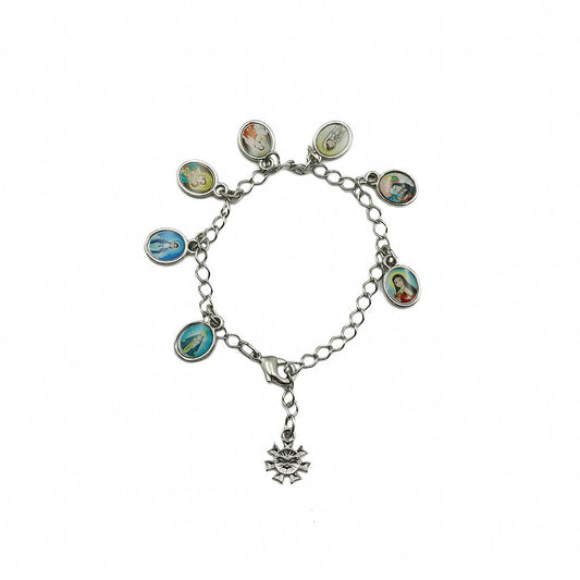 Pulseira Infantil Corrente Níquel com Pingentes Resinado