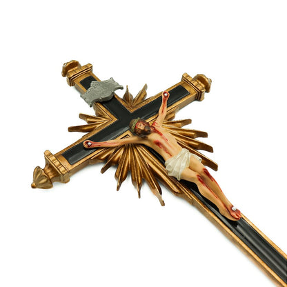 Crucifixo 50 cm Ornado Mesa e Parede - Colorido