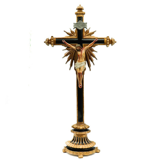 Crucifixo 50 cm Ornado Mesa e Parede - Colorido