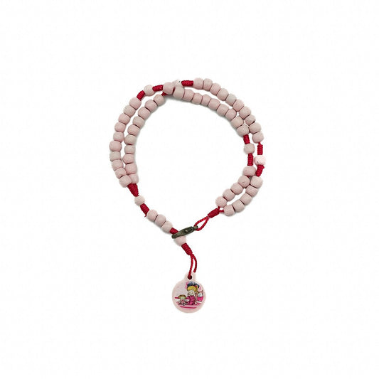 Terço de pulso Infantil rosa