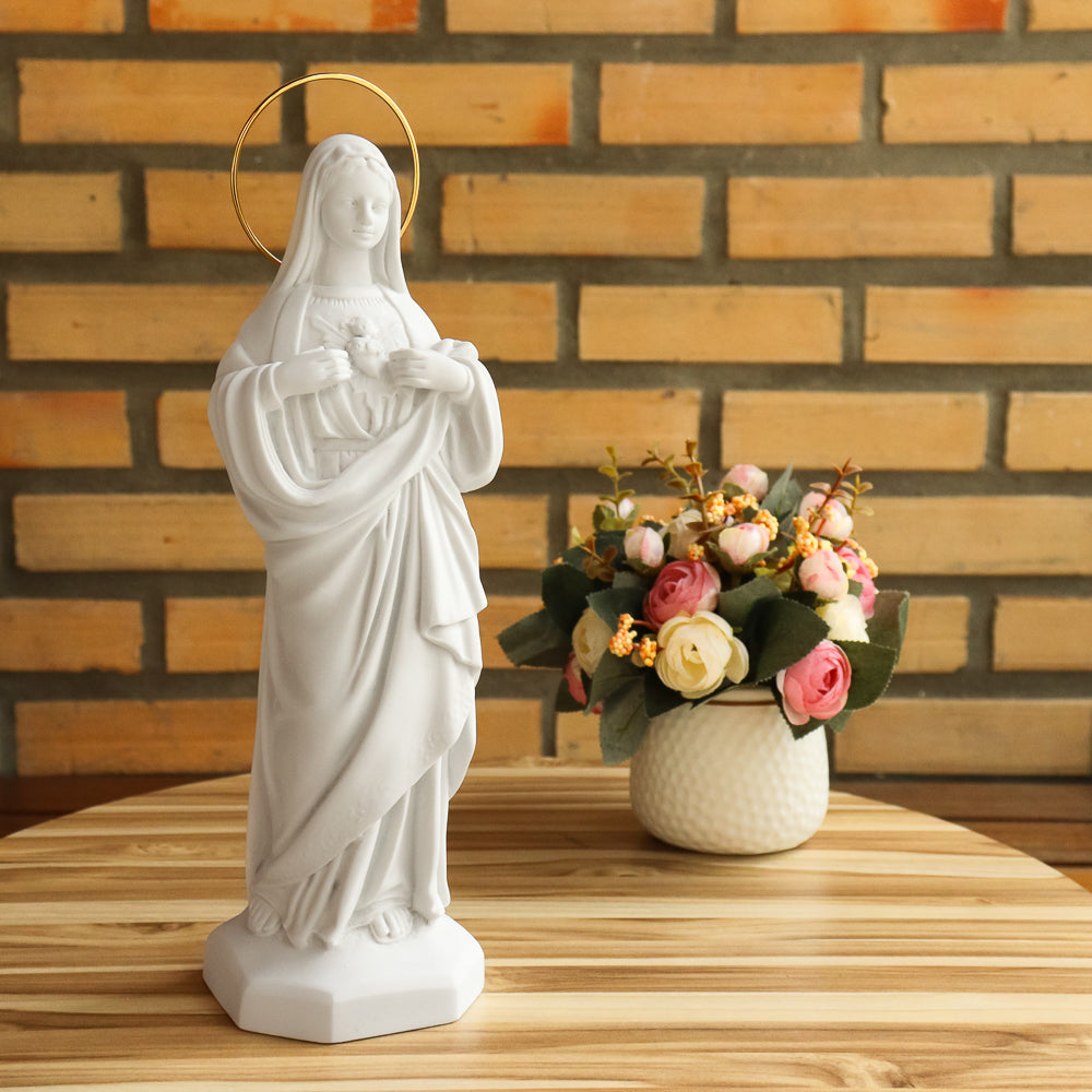 Imaculado Coração de Maria 31 cm - Pó de Mármore