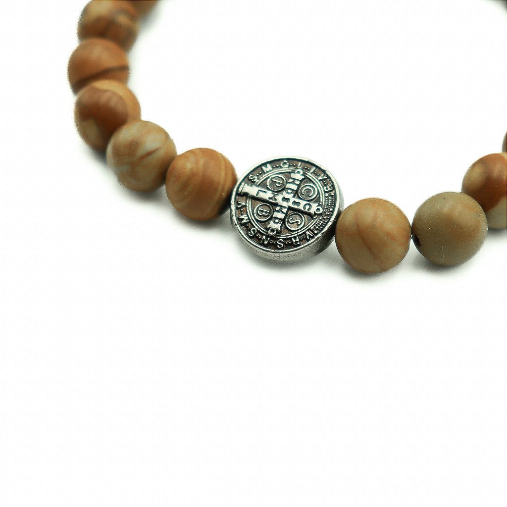Pulseira São Bento (Pedra Natural) – Loja Hesed Imaculada