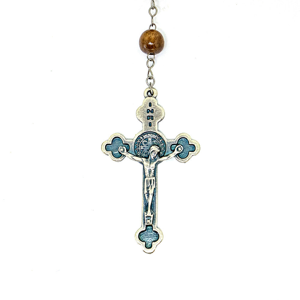 Terço 8mm Madeira Com Caixa Acrílica - São Bento