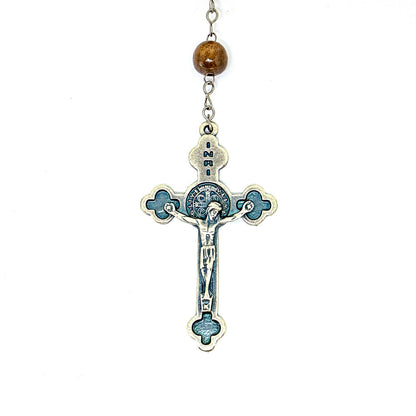 Terço 8mm Madeira Com Caixa Acrílica - São Bento