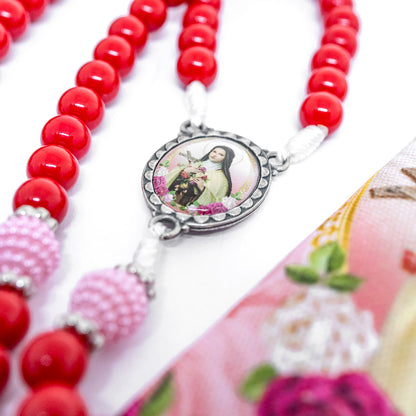 Terço na Bolsinha Manto - Santa Teresinha