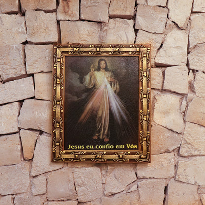 Quadro 20 x 25 moldura Trabalhada Jesus Misericordioso