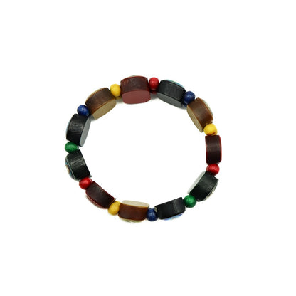 Pulseira Infantil Madeira Multicor com 11 oval Devoção