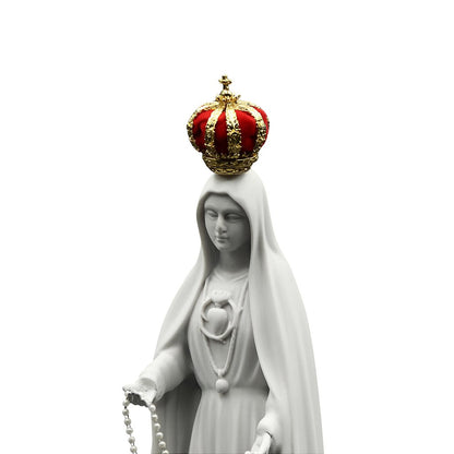 Imagem Imaculado Coração de Fátima 34cm Pó de Mármore - Branca