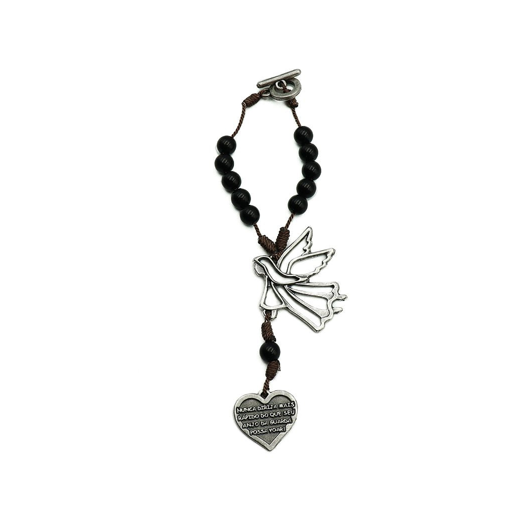 Adorno de Carro Dezena do Anjo Coração Preta