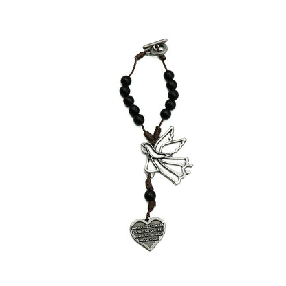 Adorno de Carro Dezena do Anjo Coração Preta