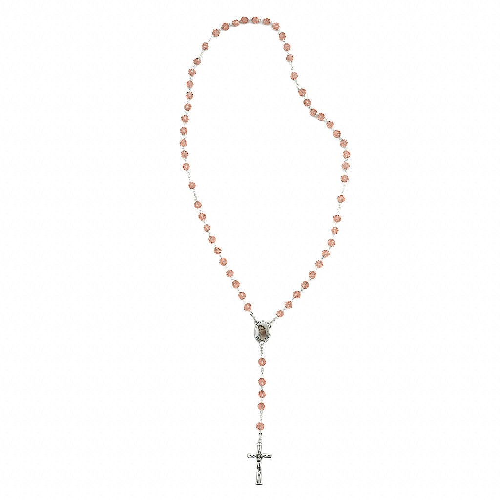 Terço Cristal Rosa - Medjugorje