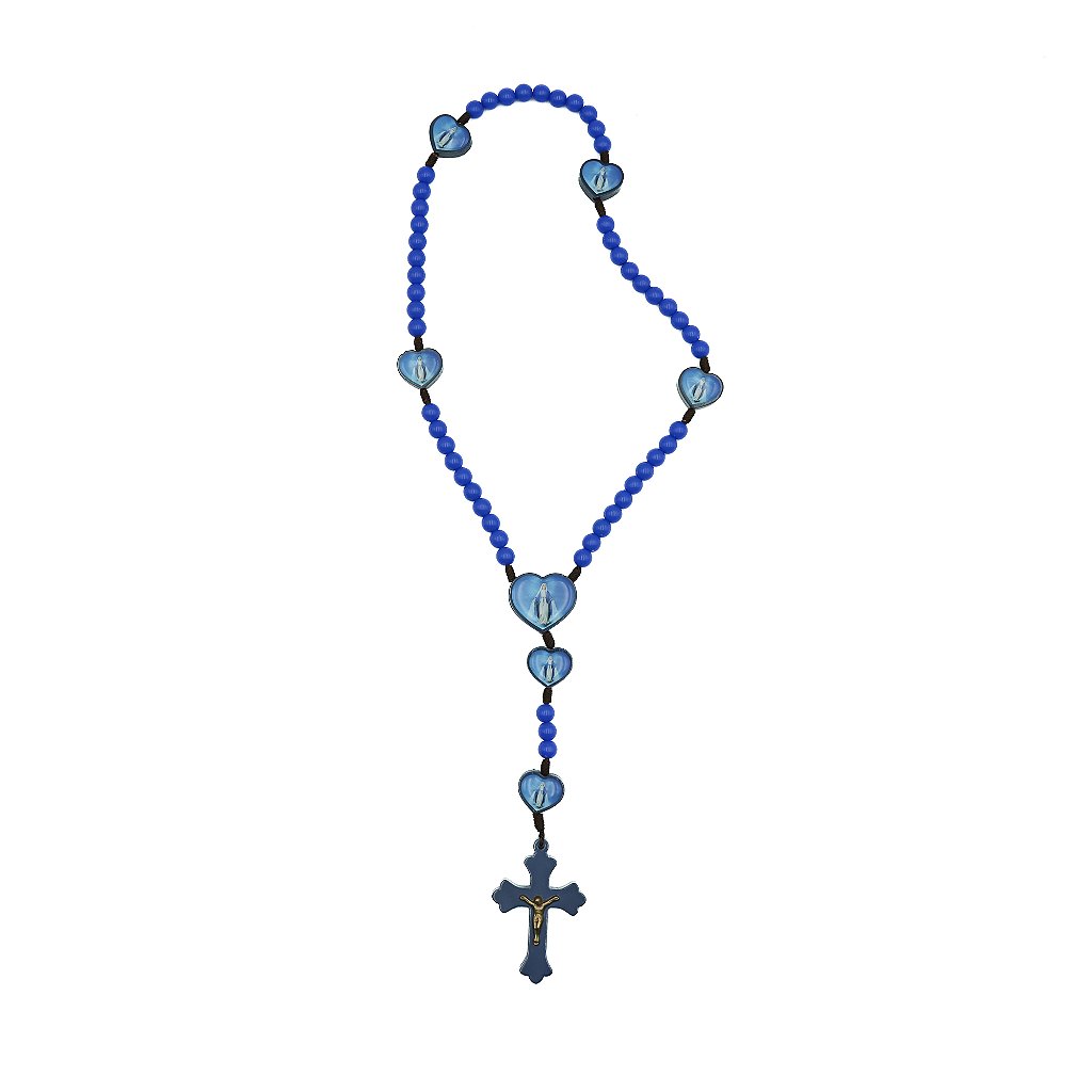 Terço com bolsa de tecido e zíper - nossa senhora das Graças