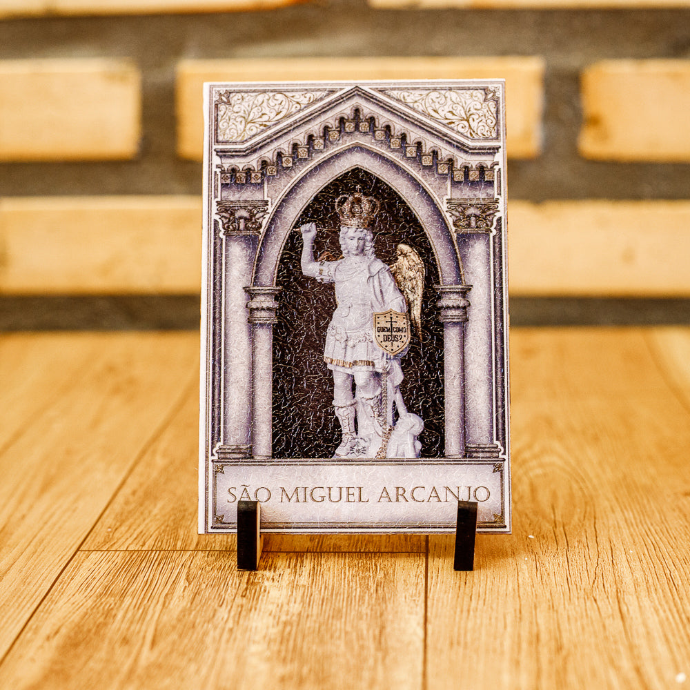 Quadro de São Miguel em MDF - 10x15 cm