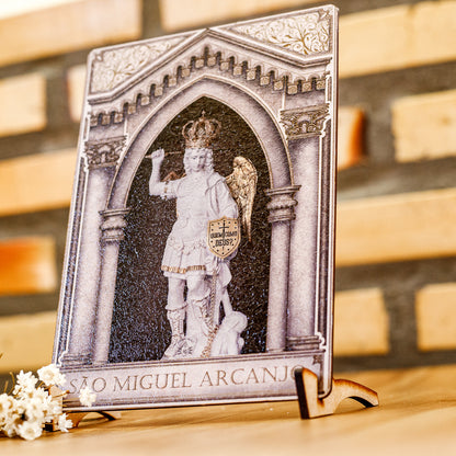 Quadro de São Miguel em MDF - 10x15 cm