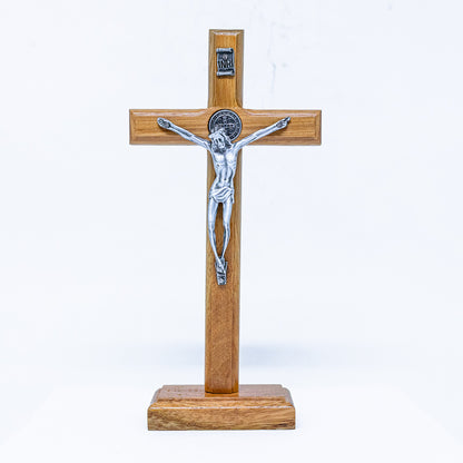 Cruz madeira 19cm mesa - Prata Velha