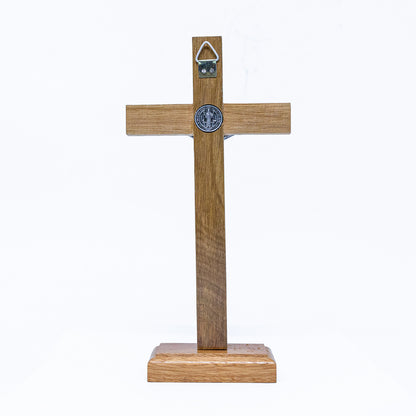 Cruz madeira 19cm mesa - Prata Velha