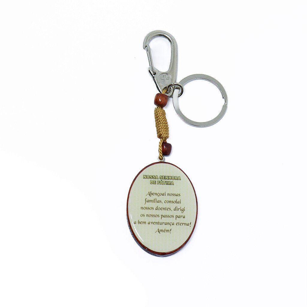 Chaveiro Oval Com Mosquetão - Nossa Senhora de Fátima