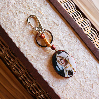 Chaveiro Oval Com Mosquetão - Nossa Senhora de Fátima