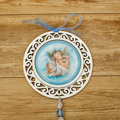 Adorno Redondo Anjo da Guarda Azul