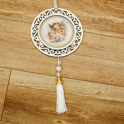 Adorno Redondo Anjo da Guarda Branco