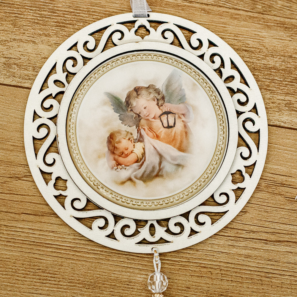 Adorno Redondo Anjo da Guarda Branco