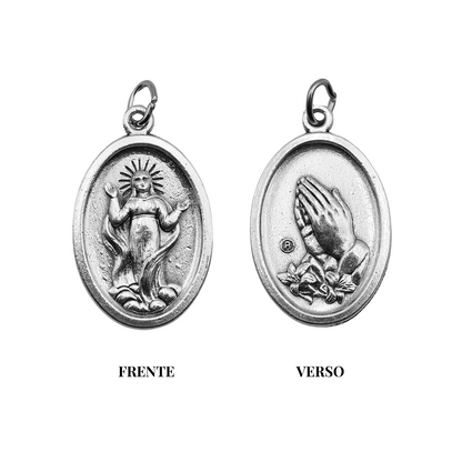 Medalha Assunção de Maria & Mãos Rezando