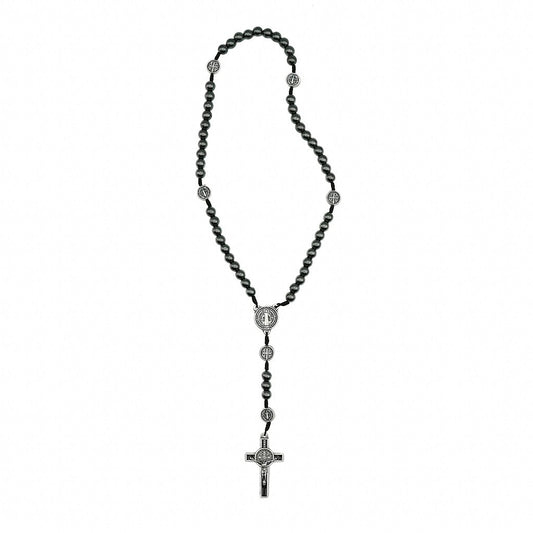 Terço hematita 8mm cordão São Bento