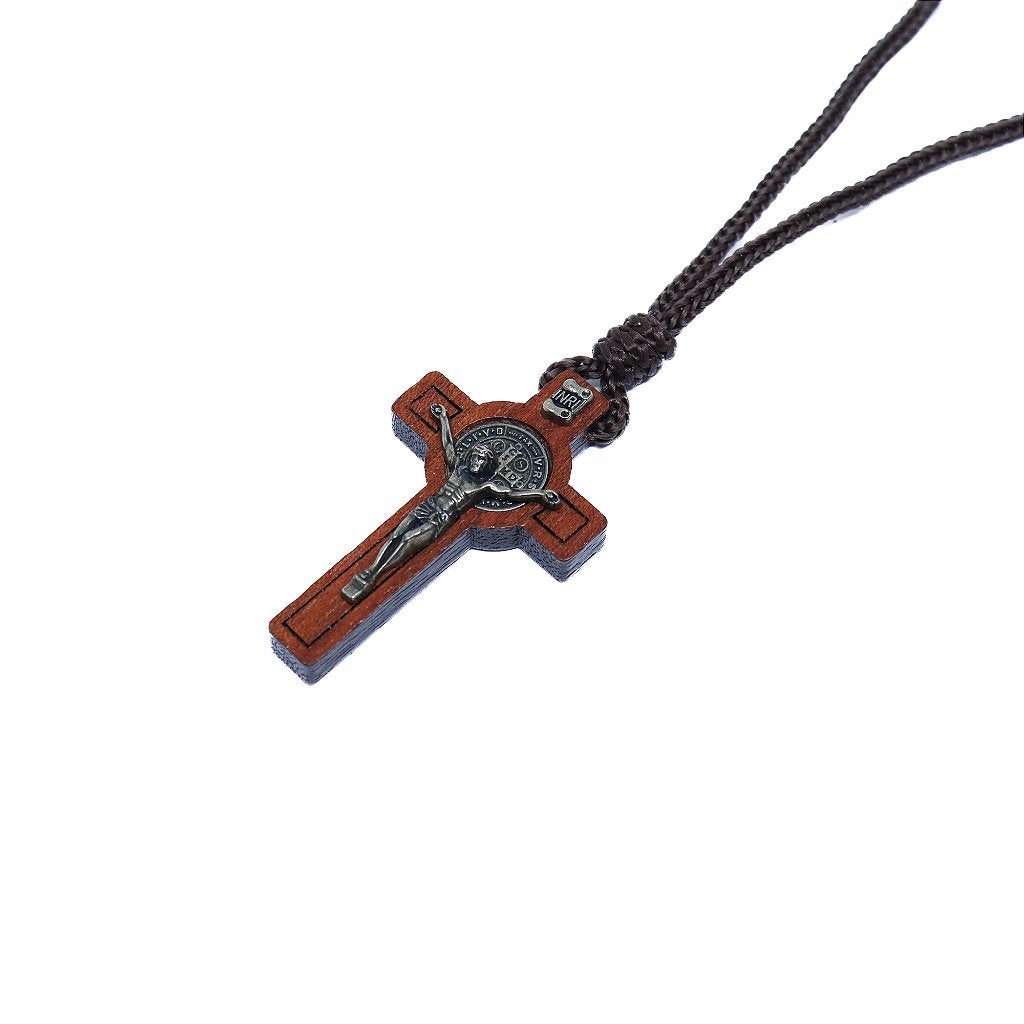 Cordão Crucifixo pequeno São Bento PV