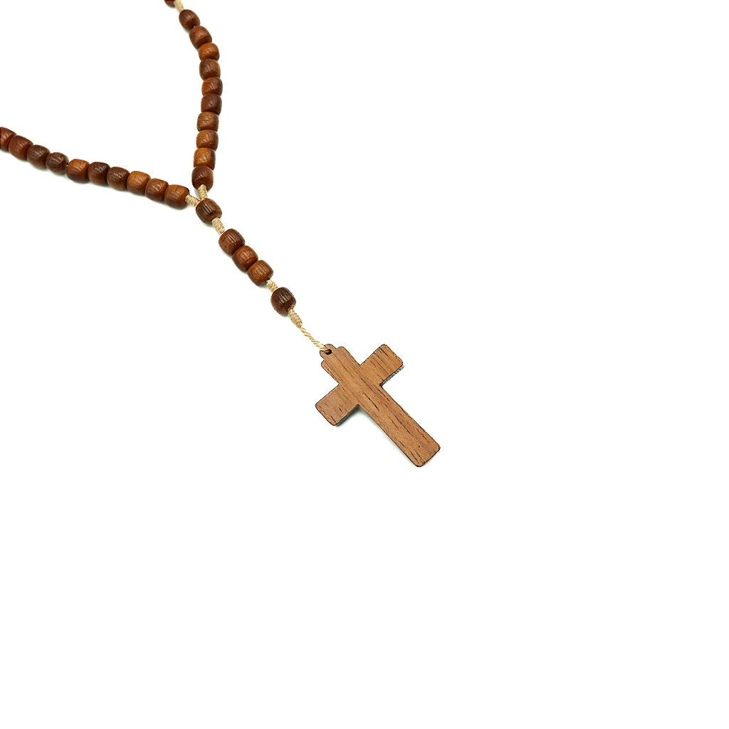 Terço Madeira Grande Com Cristo