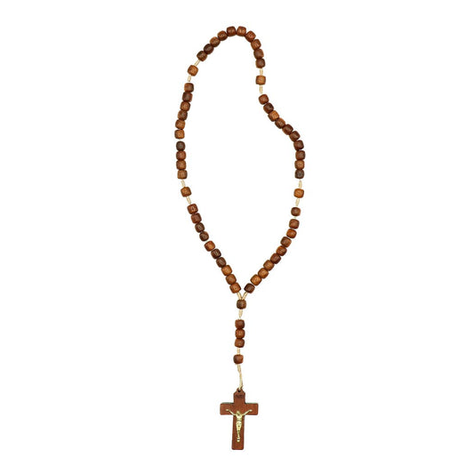 Terço Madeira Grande Com Cristo