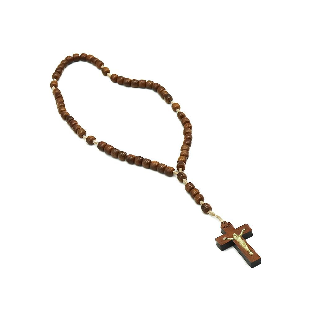 Terço Madeira Grande Com Cristo