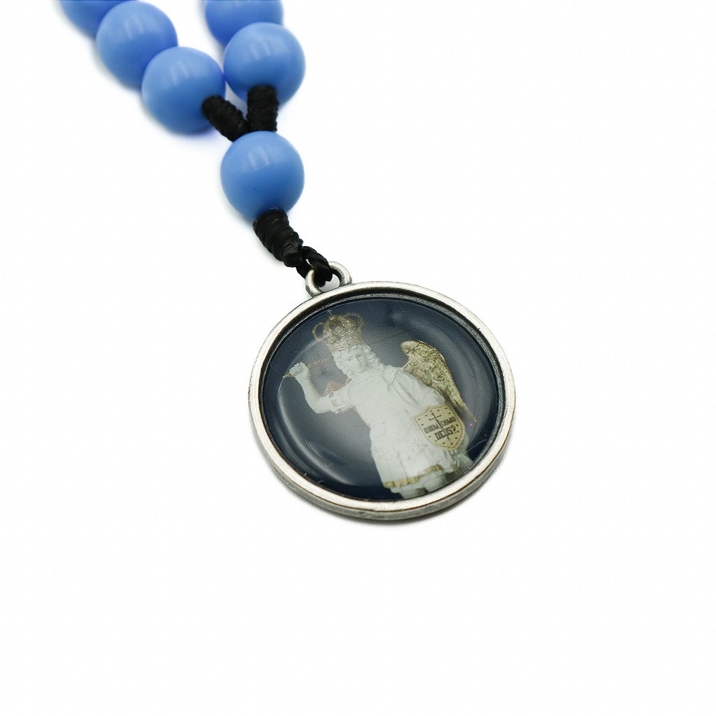 Chaveiro Dezena Com Medalha Resinada São Miguel Glorioso Hesed - Azul