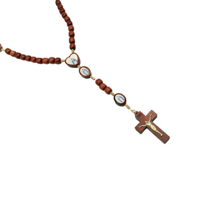 Terço Pai Nosso Oval Resinado Entre Meio Coração - Nossa Senhora. das Graças