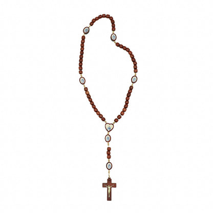 Terço Pai Nosso Oval Resinado Entre Meio Coração - Nossa Senhora. das Graças