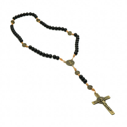 Terço Intercessor São Bento com Contas de Vidro