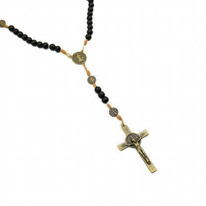 Terço Intercessor São Bento com Contas de Vidro