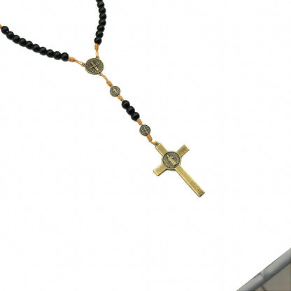 Terço Intercessor São Bento com Contas de Vidro