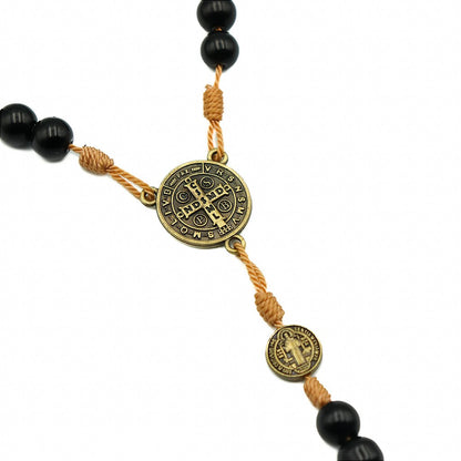Terço Intercessor São Bento com Contas de Vidro