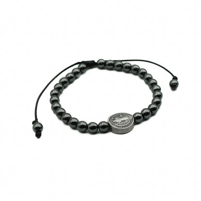 Pulseira Hematita Com Pai nosso Resinado - São Bento